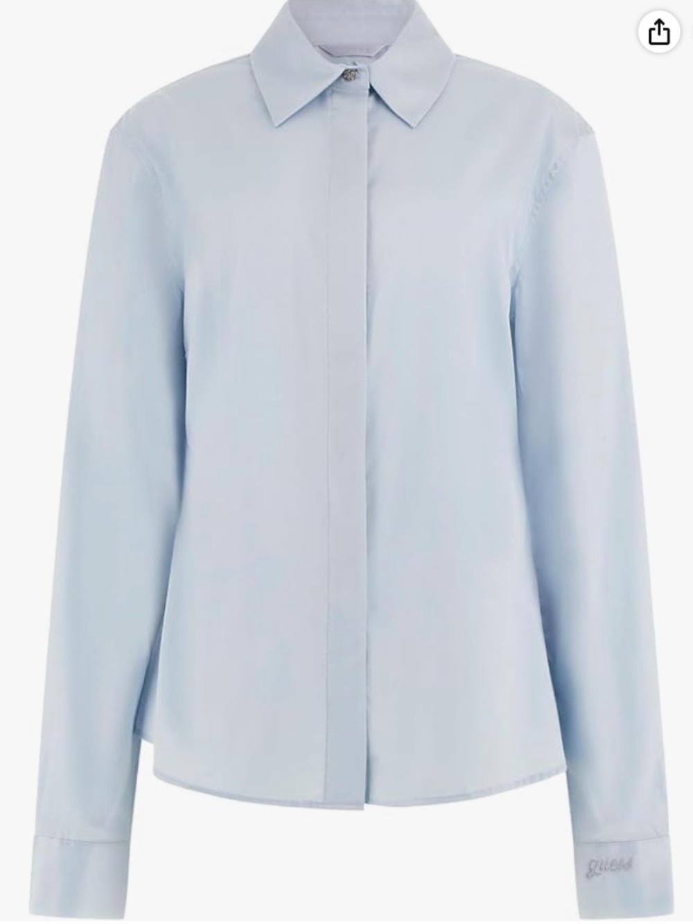 GUESS Women's Long Sleeve Tiziana Logo Cuff Shirt